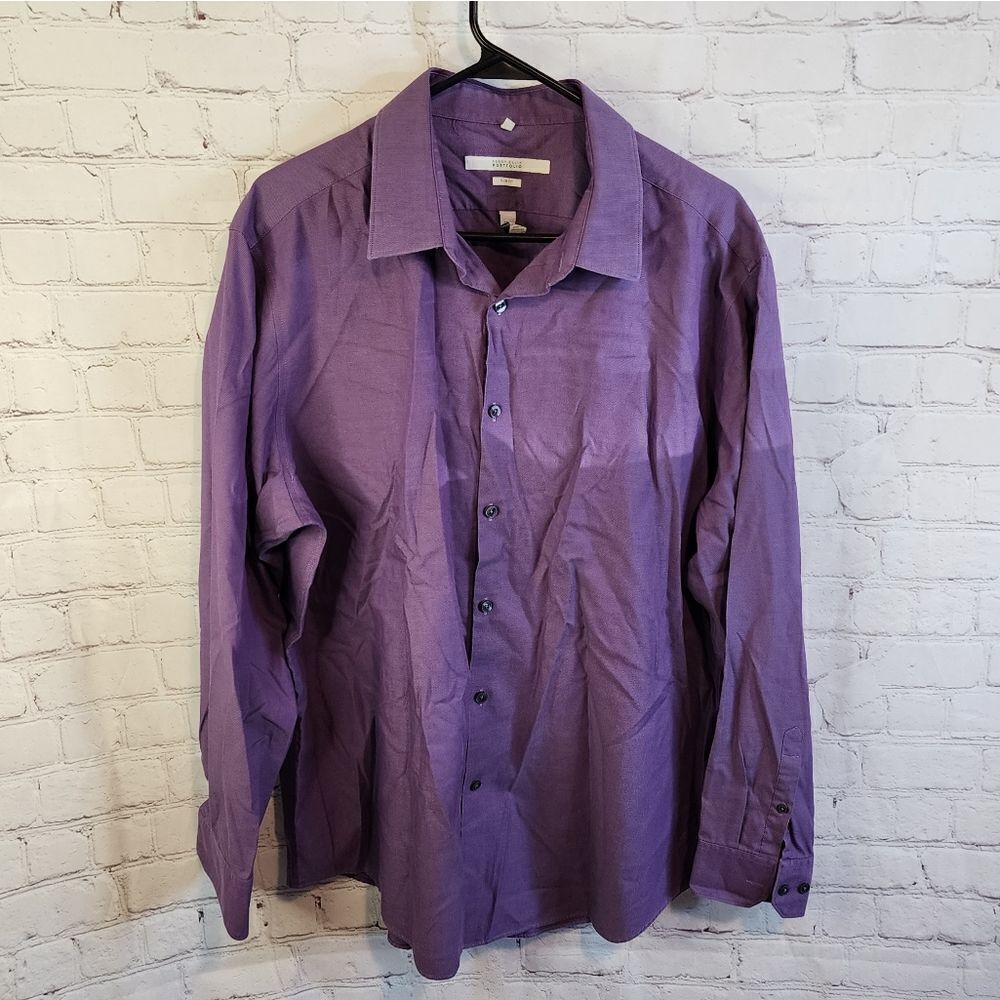 Men's Perry Ellis "Portfolio" Slim fit button-down longsleeve shirt, size large